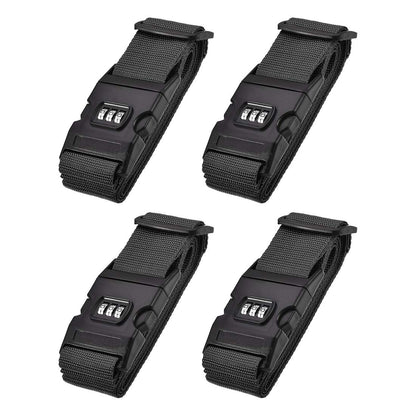 uxcell Luggage Straps Suitcase Belts with Buckle, Combination Lock, Adjustable Travel Packing Accessories