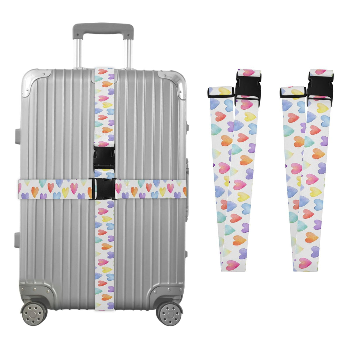 Red White Polka Dot Luggage Straps for Suitcases Luggage Belt Suitcase Strap with Buckles Packing Travel Adjustable 2 Pack