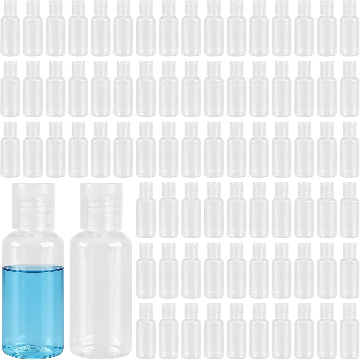 200 Pcs 1 OZ Plastic Bottles,Refillable Travel Bottles with Flip Cap, Clear Empty Travel Size Containers for Liquid Shampoo Lotion Cream
