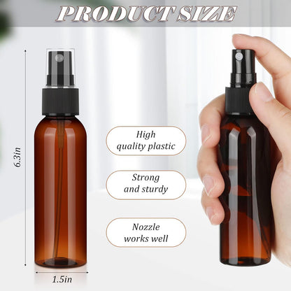 Nuogo 90 Pack 4 oz Plastic Mini Spray Bottles Refillable Travel Size, Amber
