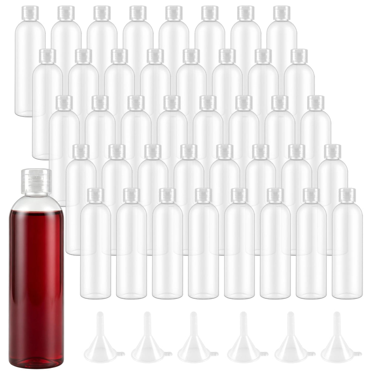 120PCS 2 Oz Clear Plastic Empty Bottles, Plastic Squeeze Bottle with Flip Cap, Refillable Portable Travel Size Bottles Bulk for Shampoo, Lotions, Liquid Body Soap