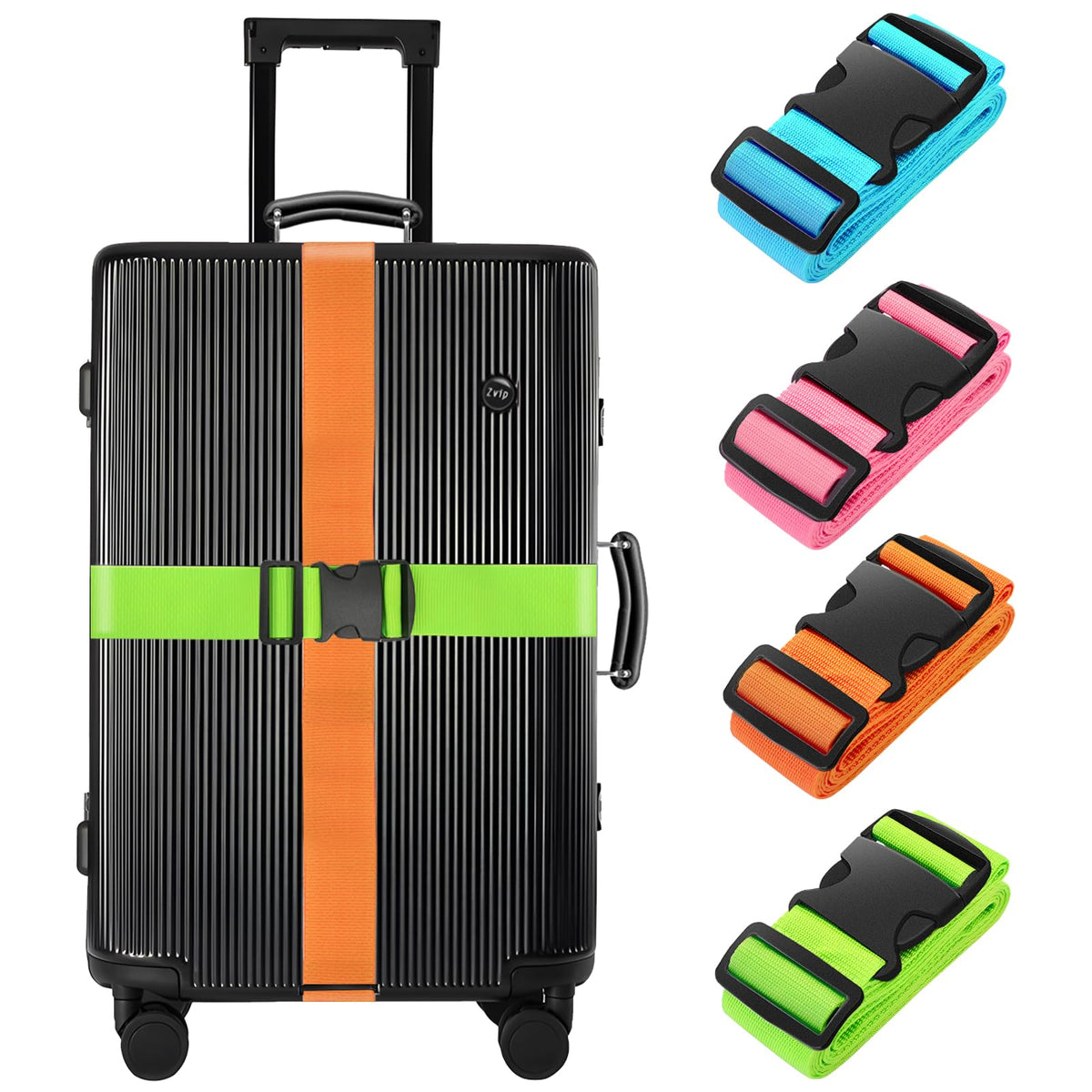 BILIONE Luggage Straps for Suitcases,79" Long Adjustable Luggage Belts