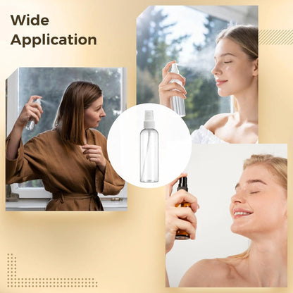 OMISTAR 48 Pcs 4 oz Plastic Spray Bottles - 120 ML Travel Size, Fine Mist Sprayers, Ideal for Perfumes, Cosmetics, Cleaning Solutions, and More, WhiteClear