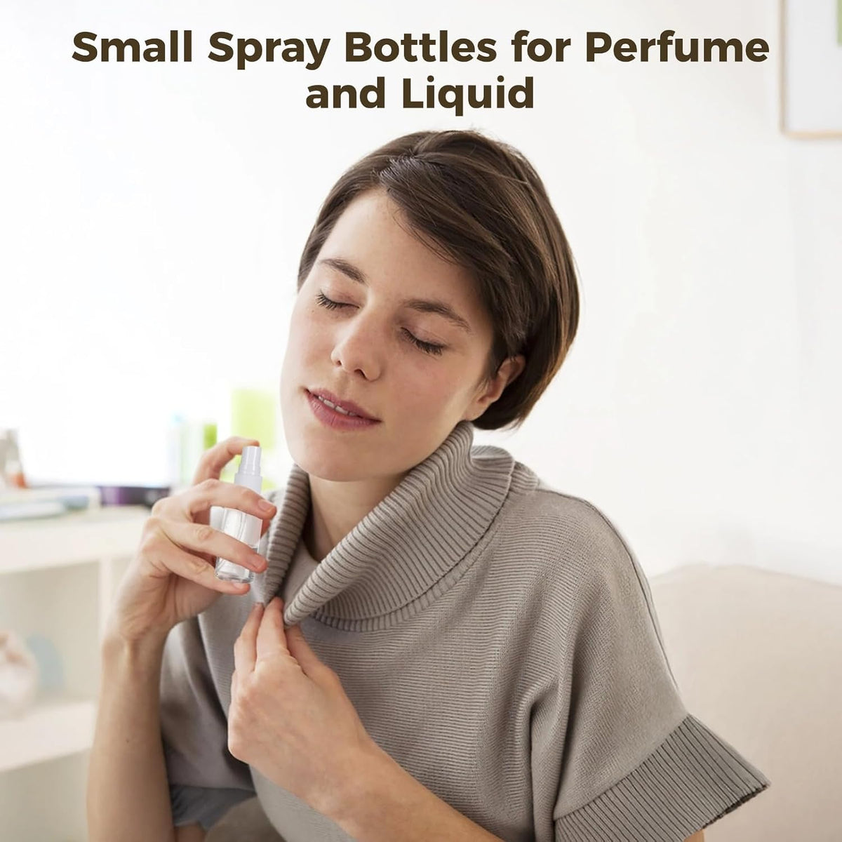 OMISTAR 200 PCS 1 oz Mini Small Spray Bottle - 30ml Transparent Plastic Travel Spray Bottles for Perfume Cosmetic, Travel Size with 5 Funnels, Convenient Refillable, Leak-proof Design