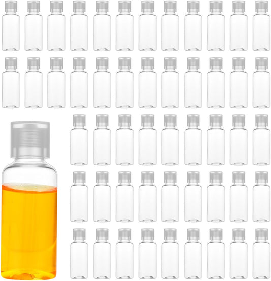 100 Pcs 1 OZ Travel Bottles with Flip Cap - 30 ml Clear Plastic Travel Size Containers, Portable Leak Proof Squeeze Bottles Refillable Empty Cosmetic Containers for Liquid Shampoo Lotion, Clear