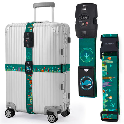Travelkin Luggage Straps TSA Approved, Suitcase Straps with TSA Lock