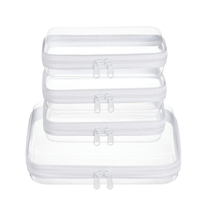 Clear Zipper Pouches, Hard Shell Zipper Case (M+3S)