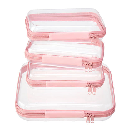 Clear Zipper Pouches, Hard Shell Zipper Case (M+3S)