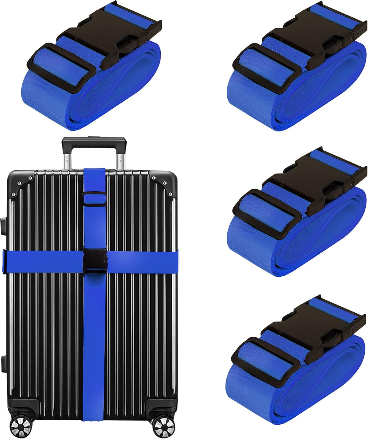 Chelmon Luggage Straps for Suitcases TSA Approved Travel Essentials 8 Pack
