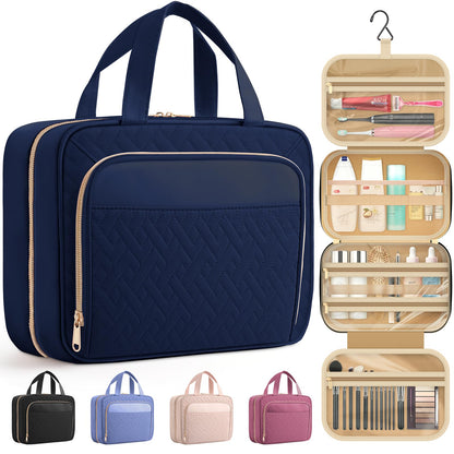HOTOR Hanging Travel Toiletry Bag Women Men, Rosewood-Pink, Medium