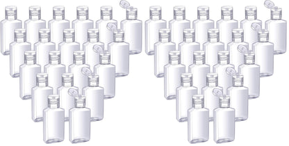 Patelai 50 Pcs Clear Empty Travel Bottles 30 ml/ 1 oz Flip Cap Empty Hand Sanitizer Bottles Container Portable Refillable Flip-top Container for Travel Outdoor Camping Business Trip