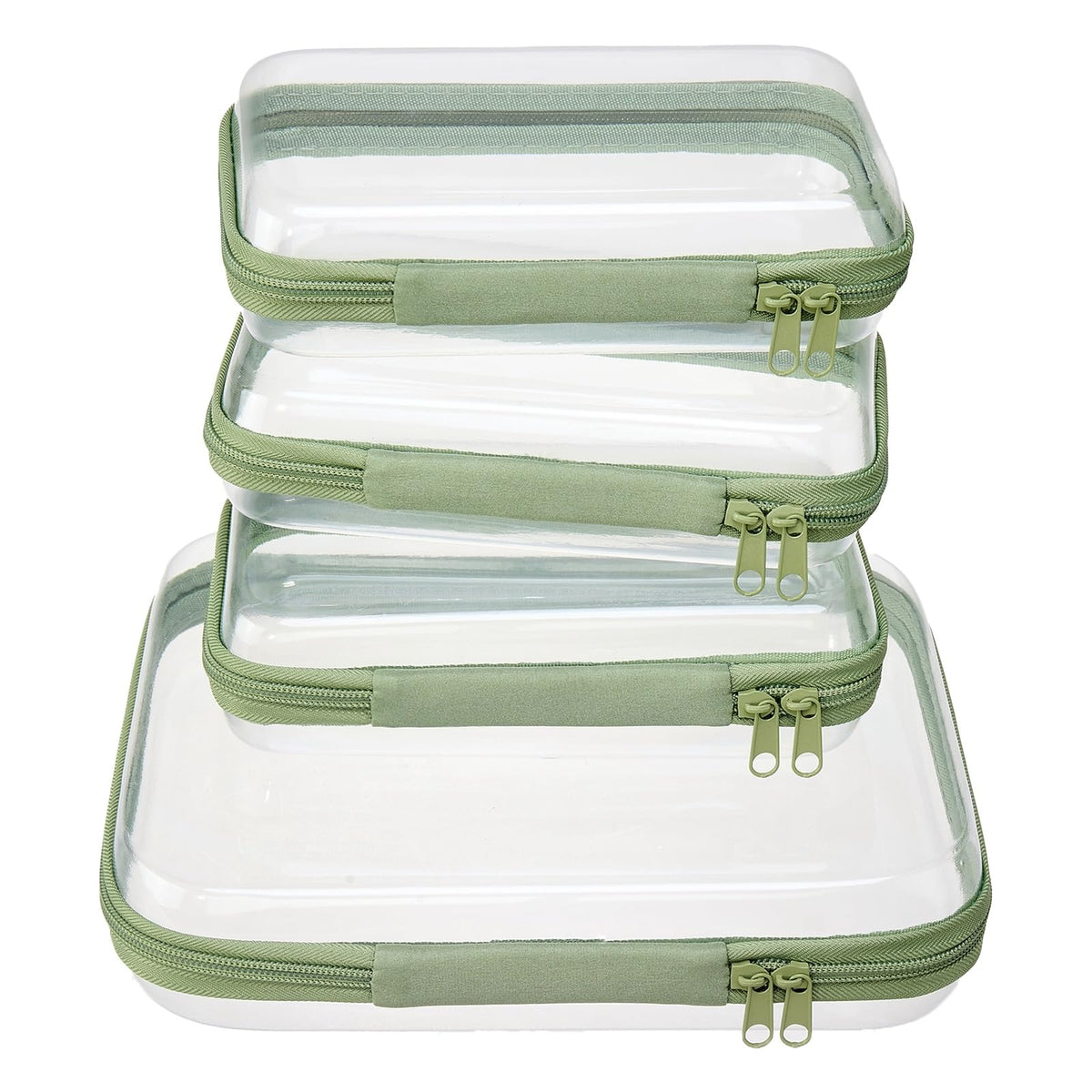 Clear Zipper Pouches, Hard Shell Zipper Case (M+3S)
