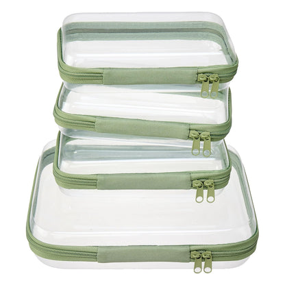 Clear Zipper Pouches, Hard Shell Zipper Case (M+3S)