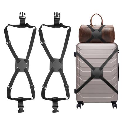uxcell 2 Pcs Luggage Straps Bungees Adjustable Luggage Strap Buckle Carry Bag Elastic Suitcase Strap Belt Airport Travel Accessories for Travel Baggage Handbag Add Bag, Yellow