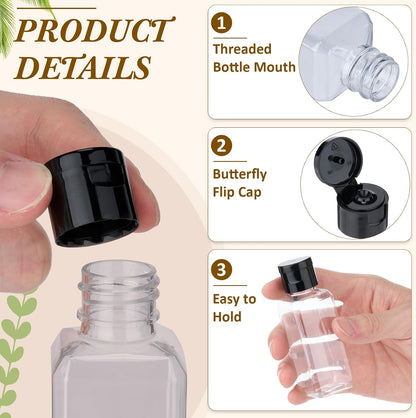 Mimorou 150 Pcs 2oz Travel Bottles Bulk Square Bottle for Toiletries