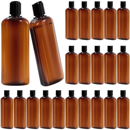 Domensi 24 Pcs Plastic Travel Bottles for Toiletries, 6.8oz, White