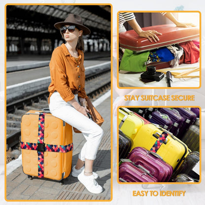 4 Pack Luggage Straps for Suitcases Adjustable Luggage Belt Suitcase Strap Travel Bag Accessories (Scales of Dragon(4 Pack))