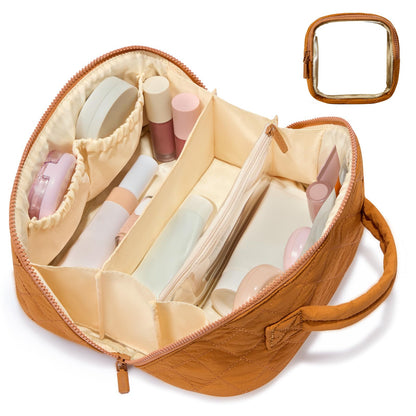 LOVEVOOK Travel Makeup Bag for Women With Mirror, Small Toiletry Bag