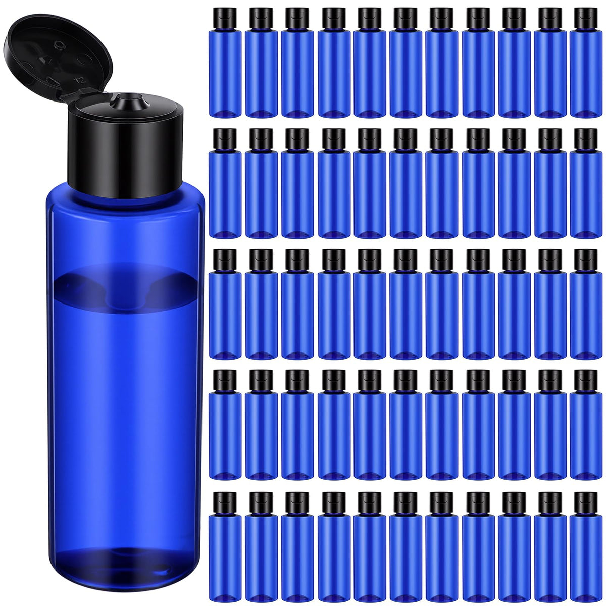 Gisafai 100 Pack Amber Empty Lotion Bottles 3.4oz Squeeze Bottles