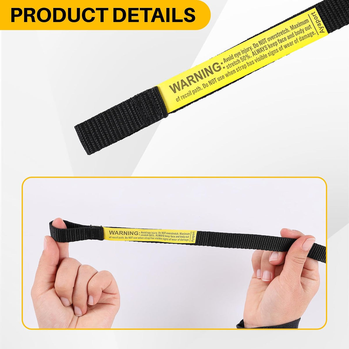 Ayaport Motorcycle Luggage Straps Adjustable Pack Stretch Straps 18"- 60" Black/Reflective for Securing Loads to Motorcycles/Bikes etc. 4Pack