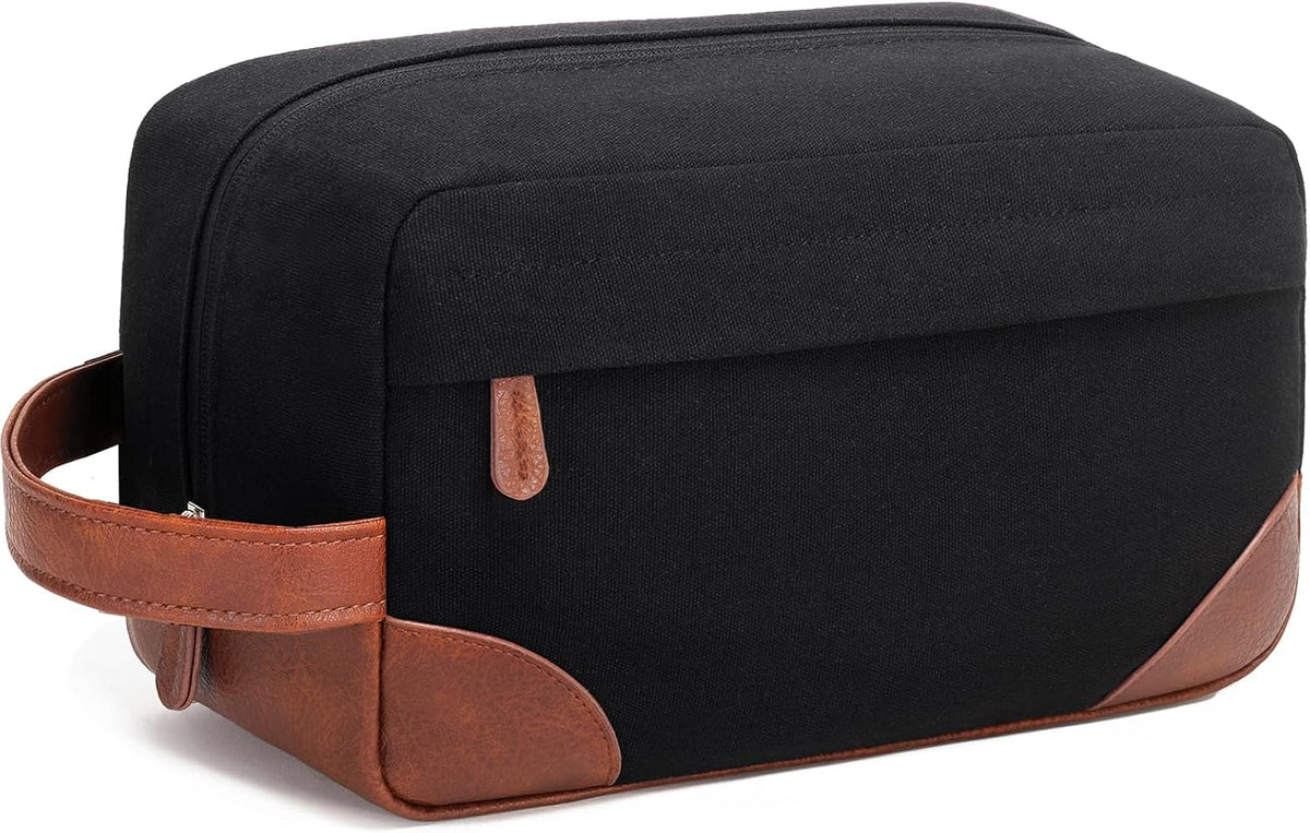 Vorspack Canvas Travel Toiletry Bag for Men, Large, Black