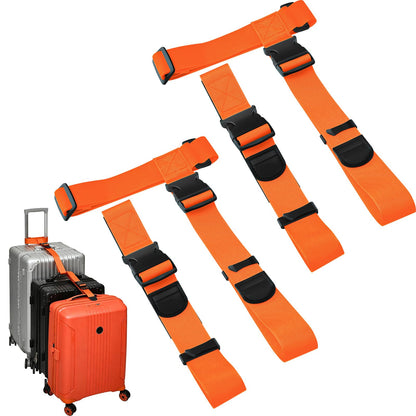 BILIONE 4 Pack Luggage Connector Straps,Connect 3 Suitcases ＆ Add A Bag