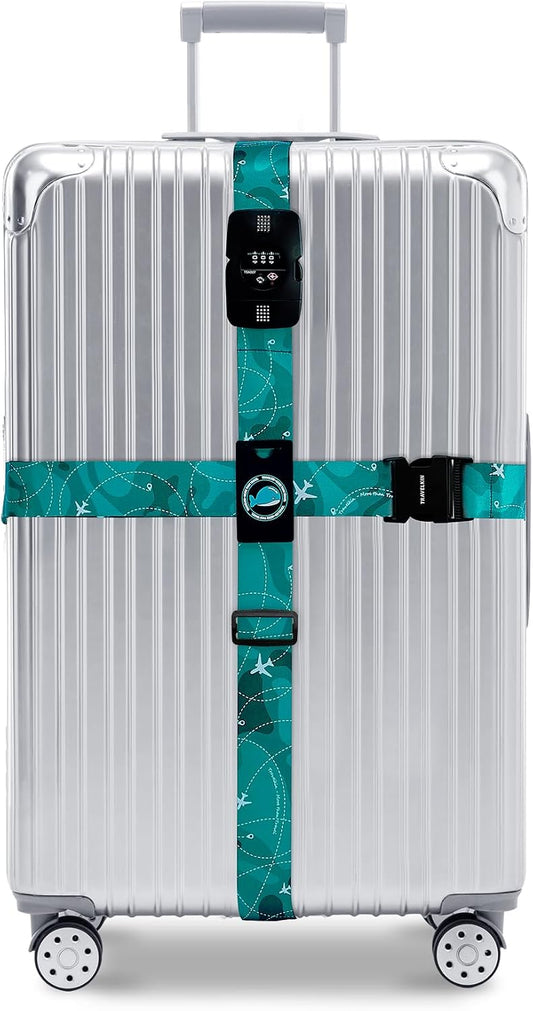 Travelkin Luggage Straps TSA Approved, Suitcase Straps with TSA Lock
