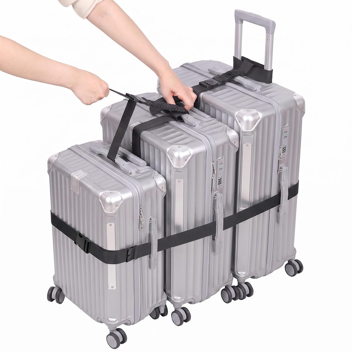 Vigorport Luggage Straps, Stretchable Luggage Connector Strap for Suitcase
