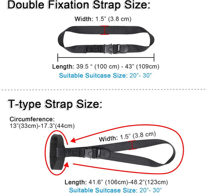 Vigorport Luggage Straps, Stretchable Luggage Connector Strap for Suitcase