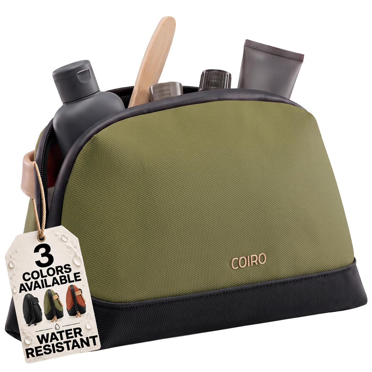 C Coiro Travel Toiletry Bag for Men and Women, Upright or Hanging Dopp Kit