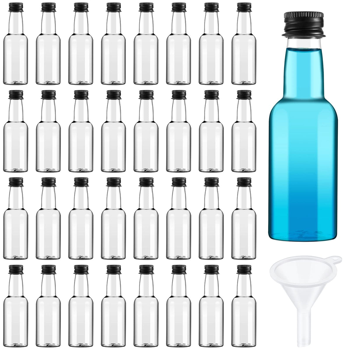 Tessco for you 100 Pcs Mini Liquor Bottles with Gold Lids, 0.8 oz