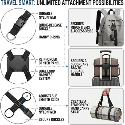 6 Pcs Travel Luggage Straps for Suitcases, Add a Bag Gear Connector Set