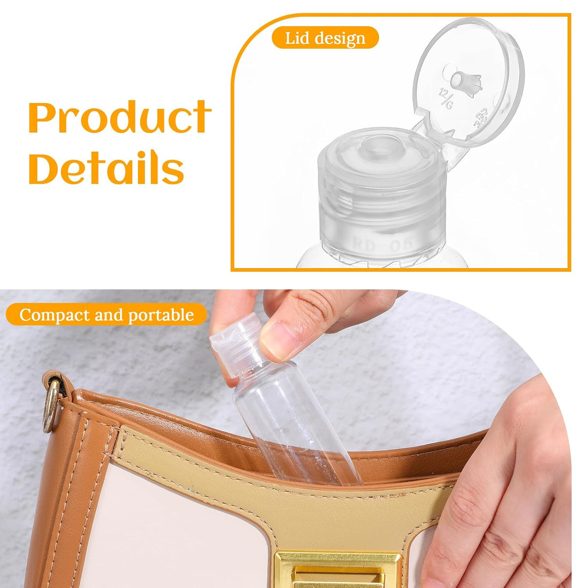 100 Pack 1 oz Travel Bottles, 30ml Clear Plastic Travel Size Containers with Flip Cap - Leak Proof Refillable Empty Bottles for Toiletries, Lotion & Cosmetics