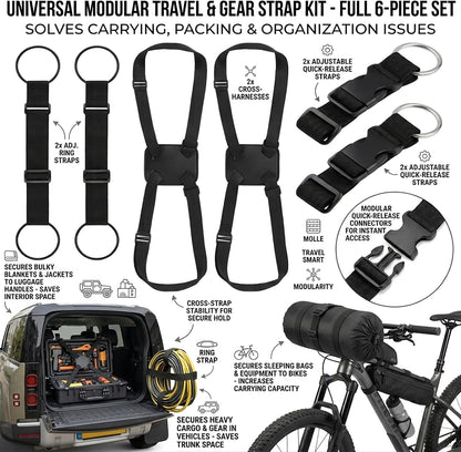 6 Pcs Travel Luggage Straps for Suitcases, Add a Bag Gear Connector Set