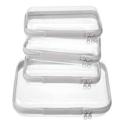 Clear Zipper Pouches, Hard Shell Zipper Case (M+3S)