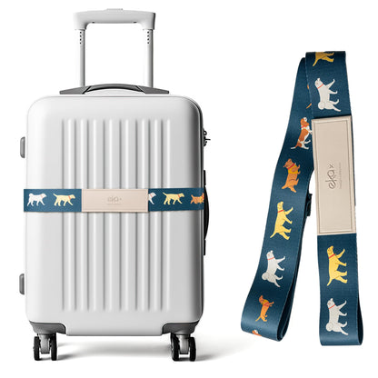 Luggage Straps for Suitcases, Adjustable Luggage Elastic Belt, Travel Essentials for Airport,Station,Vibrant Designs, Puppy