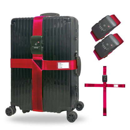 Luggage Straps TSA Approved with Lock,Suitcase Straps with Tags(Red 2 Pack)