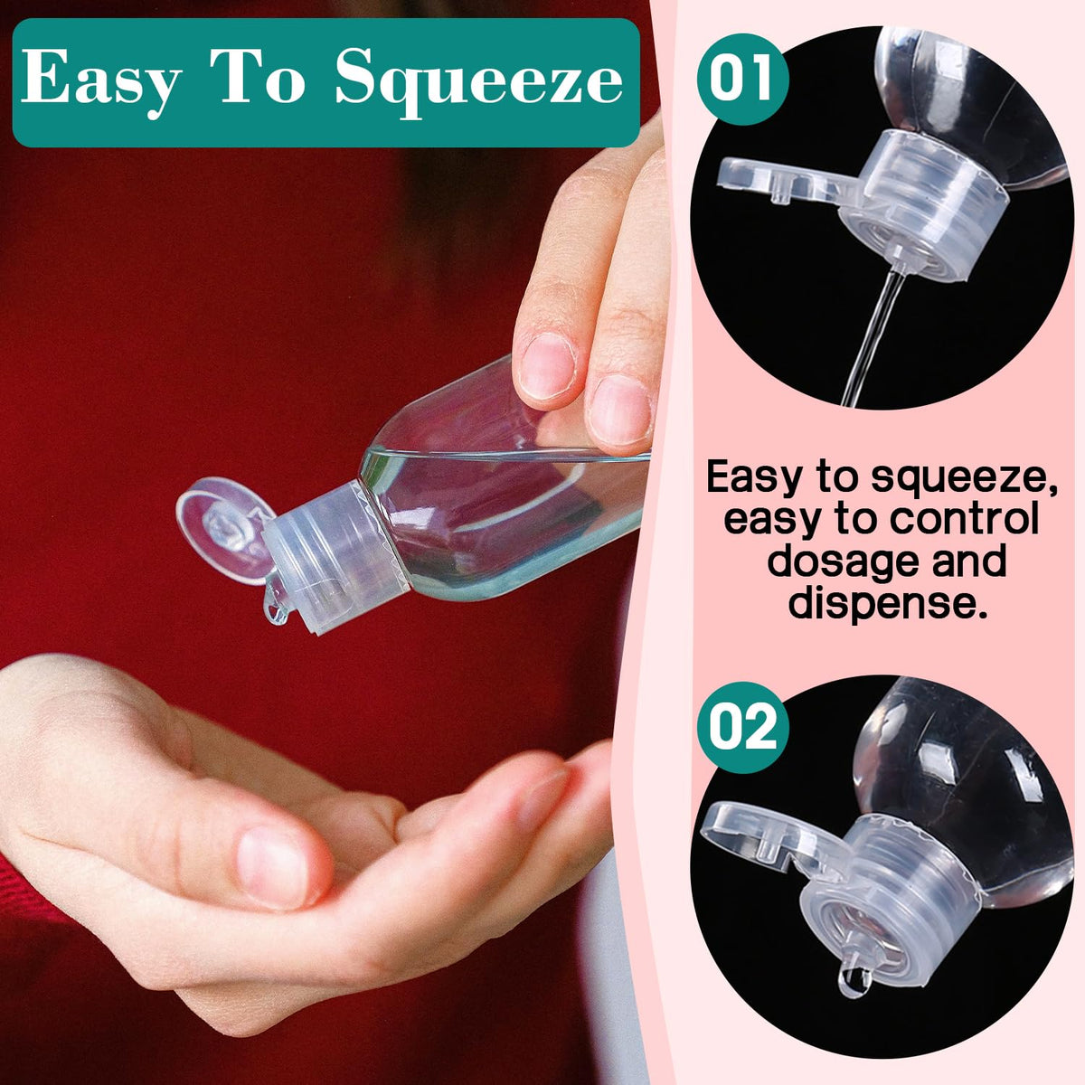 100pcs Empty 3.4 oz Travel Bottles with Flip Cap for Liquids Lotion
