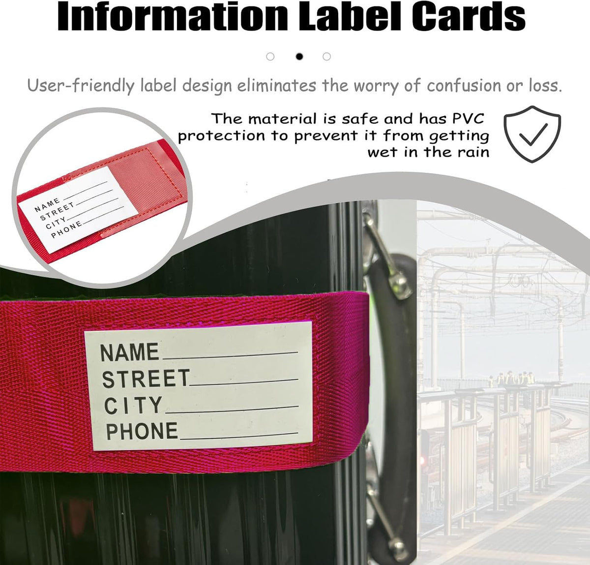 Luggage Straps TSA Approved with Lock,Suitcase Straps with Tags(Red 2 Pack)