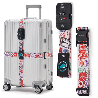 Travelkin Luggage Straps TSA Approved, Suitcase Straps with TSA Lock
