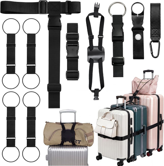 Shinylin 10 Pcs Luggage Straps for Suitcases Set