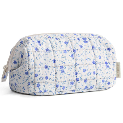 BAGSMART Makeup Bag Travel Toiletry Bag, Wide-open Zipper Pouch, Greige