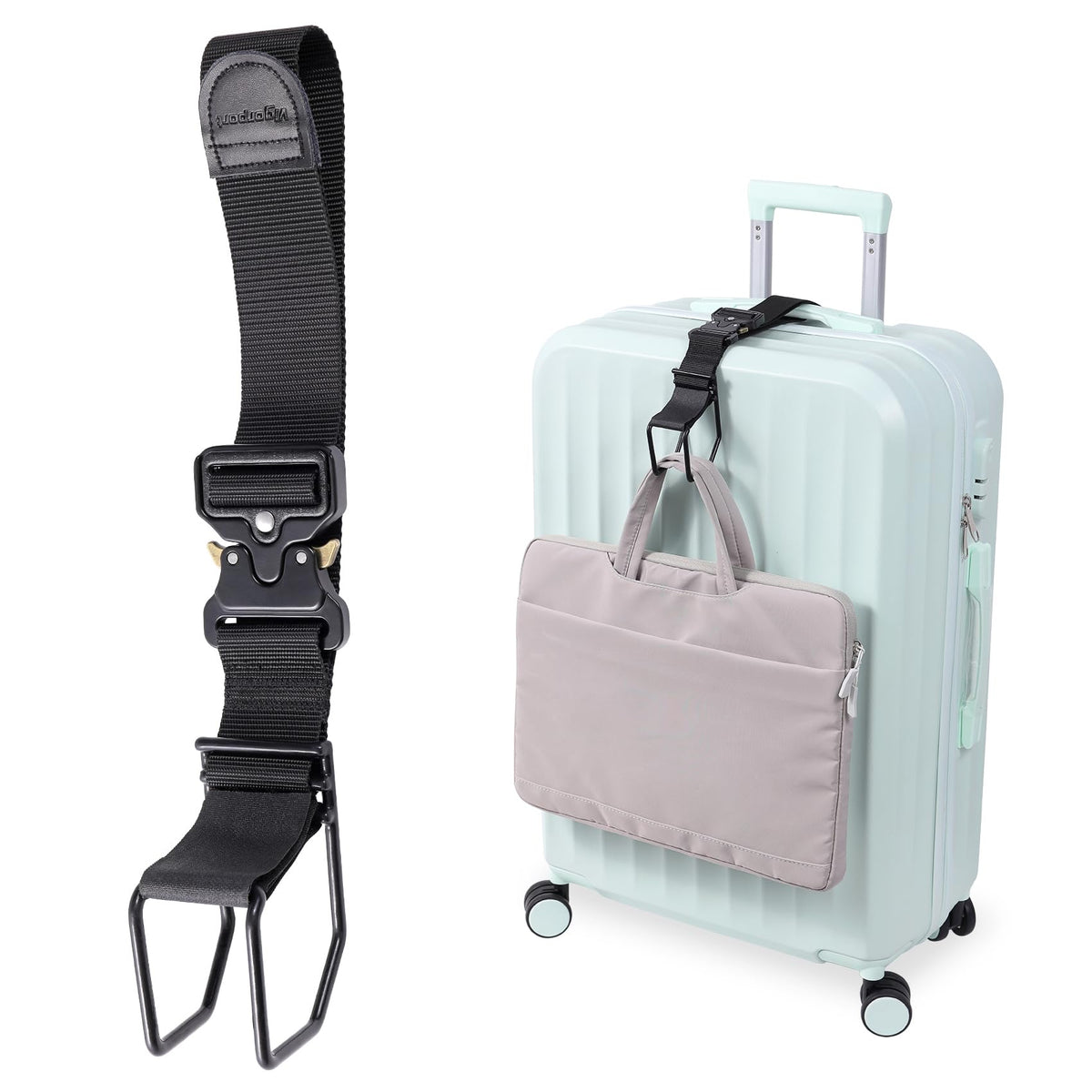 Vigorport Luggage Hook Strap, J Hook for Add A Bag Luggage Travel Essential
