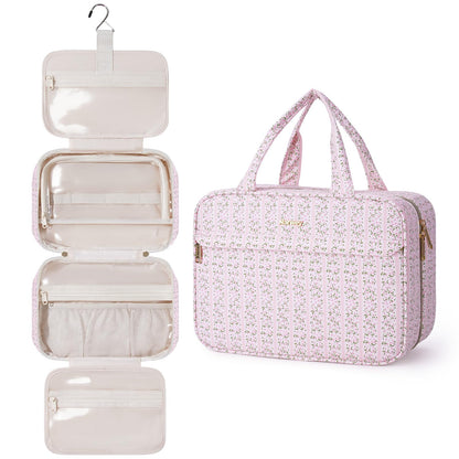 Narwey Hanging Travel Toiletry Bag for Women, Cosmetic Makeup Bag Organizer