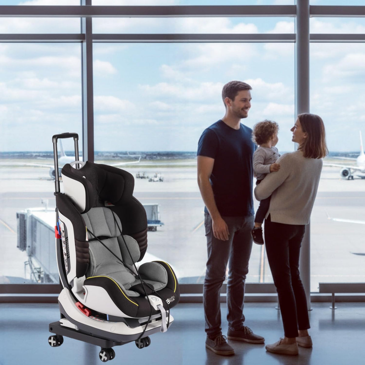 Portable Car Seat Dolly for Airport,Foldable Travel Hand Truck
