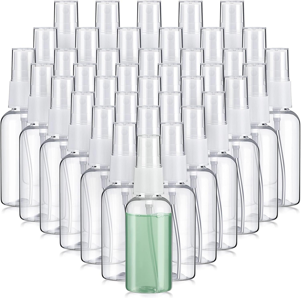 Uiifan 100 Pcs Mini Clear Spray Bottles 1 oz Small Empty Plastic Fine Mist Spray Bottles with Small Funnels for Essential Oils Travel Alcohol Perfumes
