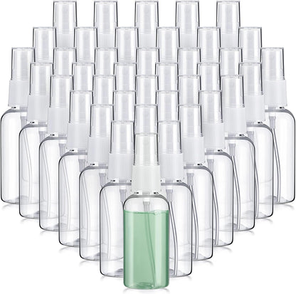 Uiifan 100 Pcs Mini Clear Spray Bottles 1 oz Small Empty Plastic Fine Mist Spray Bottles with Small Funnels for Essential Oils Travel Alcohol Perfumes
