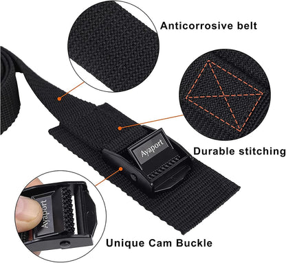 Ayaport Adjustable Lashing Straps with Buckles 1" x 6', 4 Pack