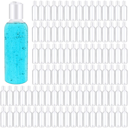 Roshtia 100 Pcs 3.4 oz Travel Bottles Clear Plastic Refillable(Black)