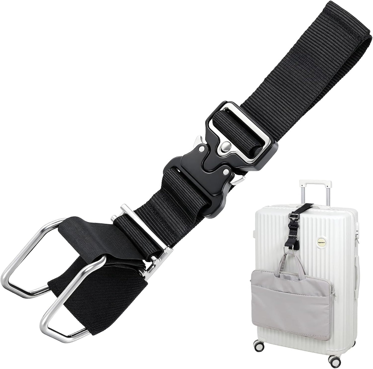 Vigorport Stainless Steel Luggage Hook Strap, Heavy Duty Add A Bag J Hook